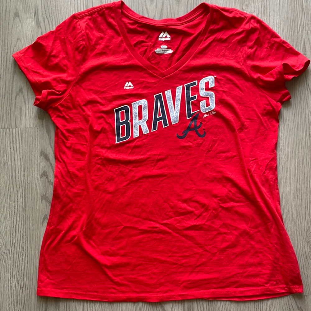 Braves MLB Red Graphic Tee Large